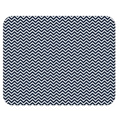 Blue And White Chevron Wavy Zigzag Stripes Double Sided Flano Blanket (medium)  by PaperandFrill