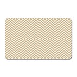 Gold and White Chevron Wavy ZigZag Stripes Magnet (Rectangular) Front