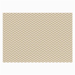 Gold And White Chevron Wavy Zigzag Stripes Large Glasses Cloth (2-side) by PaperandFrill