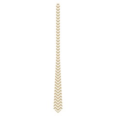 Gold And White Chevron Wavy Zigzag Stripes Neckties (one Side) 