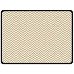 Gold And White Chevron Wavy Zigzag Stripes Fleece Blanket (large) 