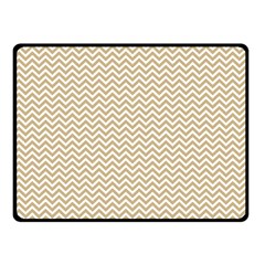 Gold And White Chevron Wavy Zigzag Stripes Fleece Blanket (small) by PaperandFrill