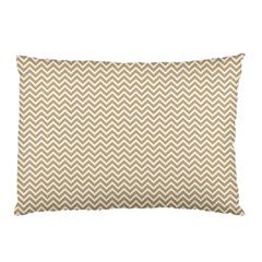 Gold And White Chevron Wavy Zigzag Stripes Pillow Cases (two Sides) by PaperandFrill