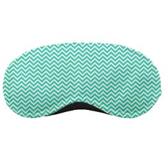 Tiffany Aqua And White Chevron Wavy Zigzag Stripes Sleeping Masks by PaperandFrill