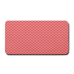 Red And White Chevron Wavy Zigzag Stripes Medium Bar Mats by PaperandFrill