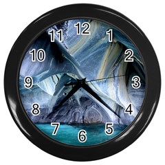 MARBLE CAVES 1 Wall Clocks (Black)