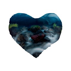 Iceland Cave Standard 16  Premium Heart Shape Cushions by trendistuff