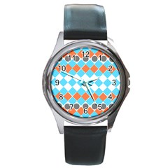 Tribal Pattern Round Metal Watches by JDDesigns