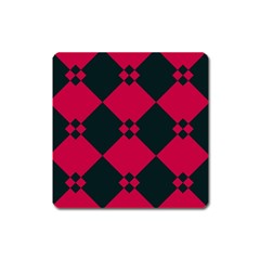 Black Pink Shapes Pattern			magnet (square) by LalyLauraFLM