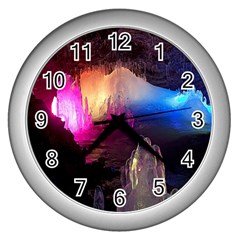 Cave In Iceland Wall Clocks (silver)  by trendistuff