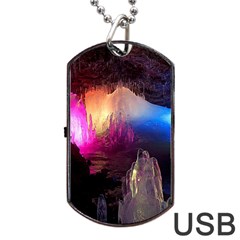 Cave In Iceland Dog Tag Usb Flash (two Sides)  by trendistuff