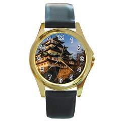 Nagoya Castle Round Gold Metal Watches by trendistuff