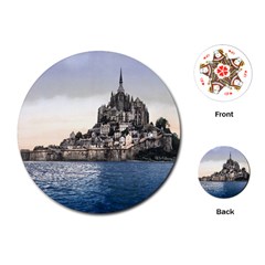Le Mont St Michel 2 Playing Cards (round)  by trendistuff