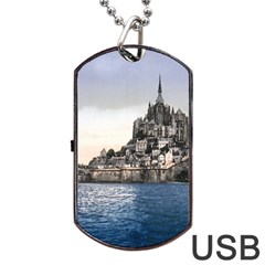 Le Mont St Michel 2 Dog Tag Usb Flash (two Sides)  by trendistuff