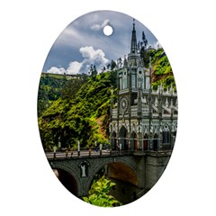 Las Lajas Sanctuary 1 Ornament (oval)  by trendistuff