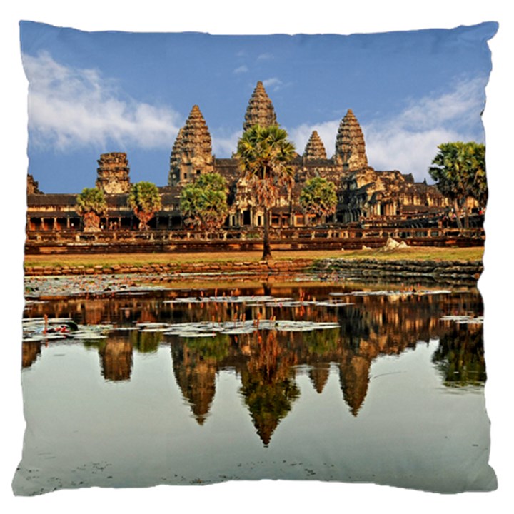 ANGKOR WAT Large Flano Cushion Cases (One Side) 