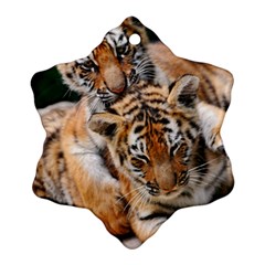 Baby Tigers Snowflake Ornament (2-side) by trendistuff