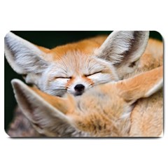 Baby Fox Sleeping Large Doormat  by trendistuff