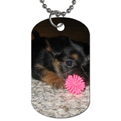 Puppy With A Chew Toy Dog Tag (two Sides) by trendistuff