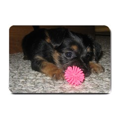 Puppy With A Chew Toy Small Doormat  by trendistuff
