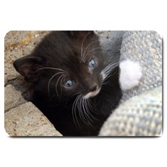 Pretty Blue-eyed Kitty Large Doormat  by trendistuff