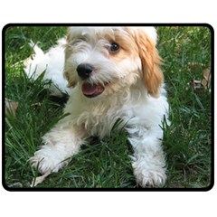 Cute Cavapoo Puppy Fleece Blanket (medium) 