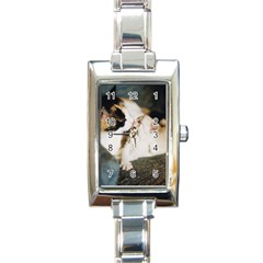 Calico Cat And White Kitty Rectangle Italian Charm Watches by trendistuff