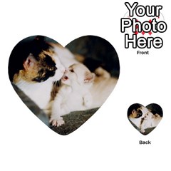 Calico Cat And White Kitty Multi-purpose Cards (heart)  by trendistuff