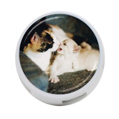 Calico Cat And White Kitty 4-port Usb Hub (one Side) by trendistuff