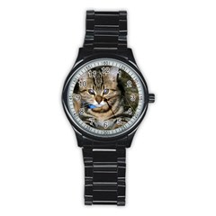 Blue-eyed Kitty Stainless Steel Round Watches by trendistuff