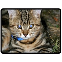 Blue-eyed Kitty Double Sided Fleece Blanket (large)  by trendistuff