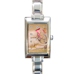 Adorable Sleeping Puppy Rectangle Italian Charm Watches by trendistuff