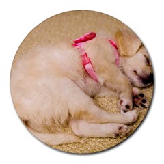 Adorable Sleeping Puppy Round Mousepads by trendistuff