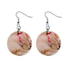 Adorable Sleeping Puppy Mini Button Earrings by trendistuff