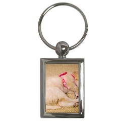 Adorable Sleeping Puppy Key Chains (rectangle)  by trendistuff