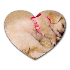 Adorable Sleeping Puppy Heart Mousepads by trendistuff