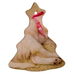 Adorable Sleeping Puppy Christmas Tree Ornament (2 Sides) by trendistuff