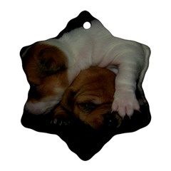 Adorable Baby Puppies Snowflake Ornament (2-side) by trendistuff