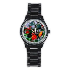 Butterfly Flowers 1 Stainless Steel Round Watches by trendistuff