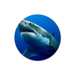 Great White Shark 3 Rubber Coaster (round)  by trendistuff