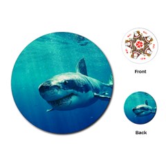 Great White Shark 1 Playing Cards (round)  by trendistuff