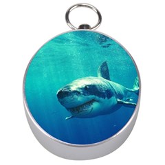 Great White Shark 1 Silver Compasses by trendistuff