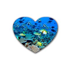 Fr Frigate Shoals Rubber Coaster (heart)  by trendistuff