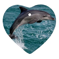 Dolphin Heart Ornament (2 Sides) by trendistuff