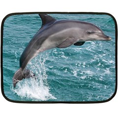 Dolphin Double Sided Fleece Blanket (mini)  by trendistuff