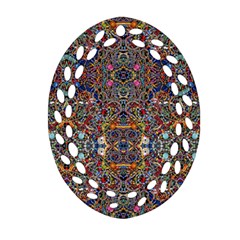 Kaleidoscope Folding Umbrella #10 Oval Filigree Ornament (2-side)  by BadBettyz
