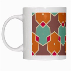 Stars And Honeycombs Pattern White Mug