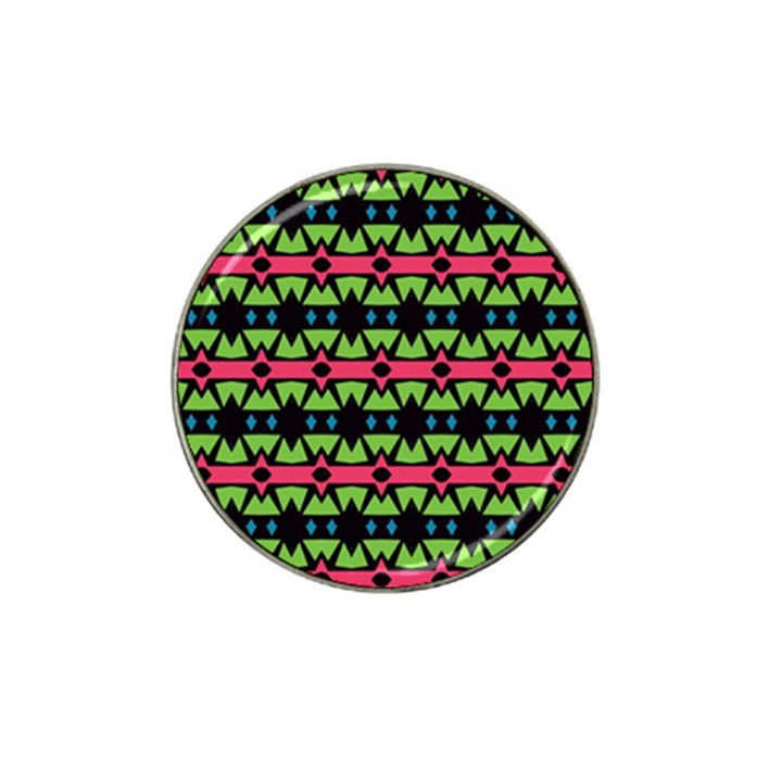 Shapes on a black background pattern			Hat Clip Ball Marker