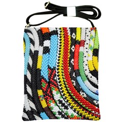 Multi-colored Beaded Background Cross Shoulder Sling Bag by artattack4all