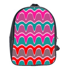 Waves Pattern			school Bag (large) by LalyLauraFLM